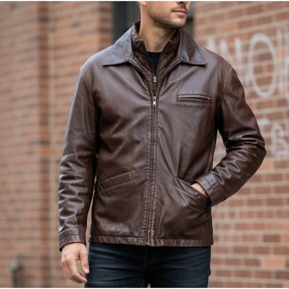 J. Riggings Other - VTG 90s J. Riggings Genuine Leather Bomber Jacket - L - Quilted Lining